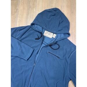 Big Ball Sports Mens Teal Blue Fleece Full Zip Hoodie Athletic Sweatshirt L